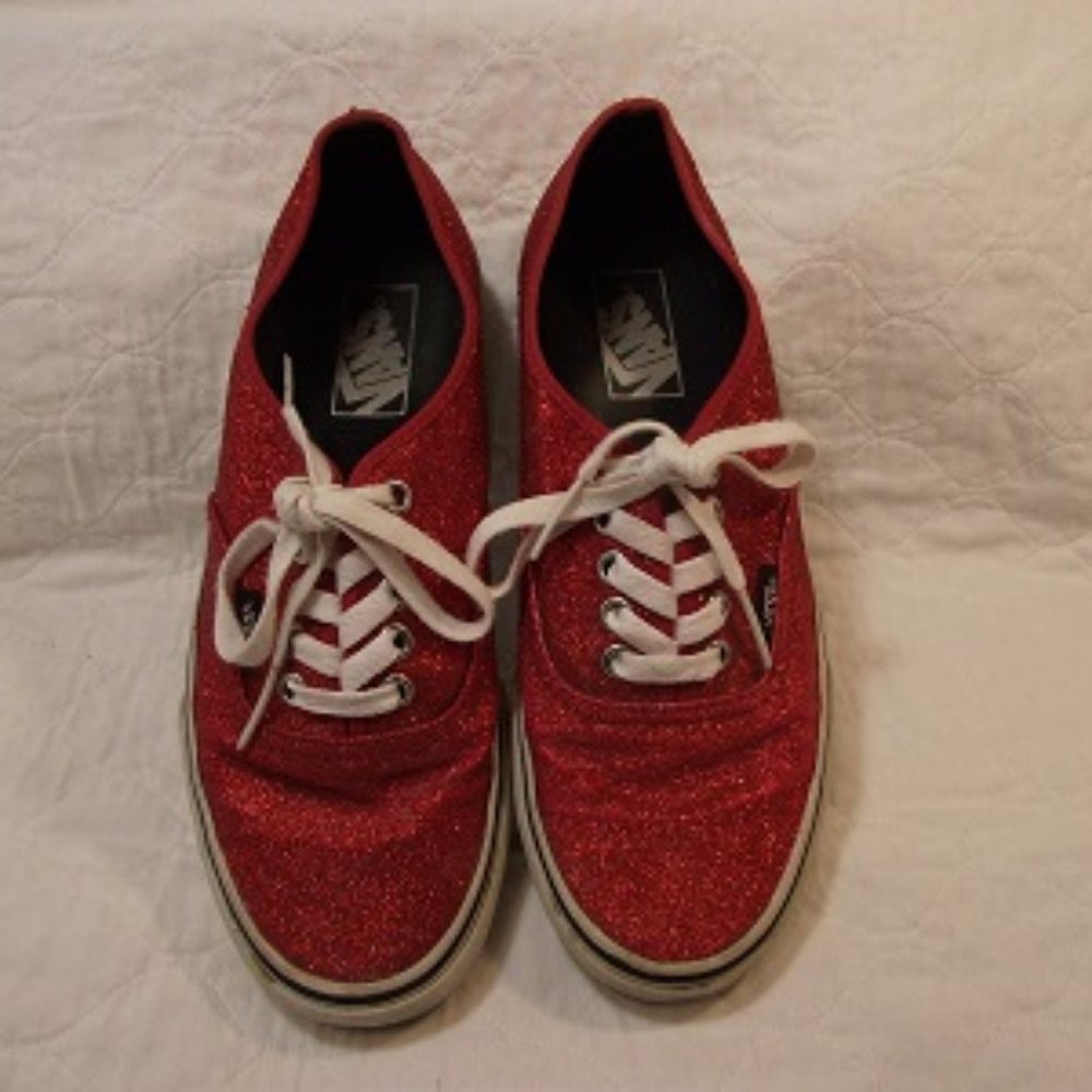 VANS Women's runner shoes, Size 8 , Red sparkle